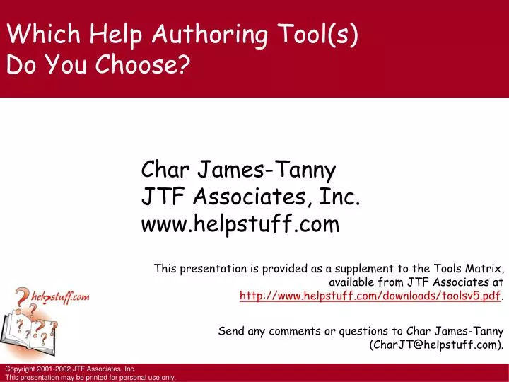 which help authoring tool s do you choose