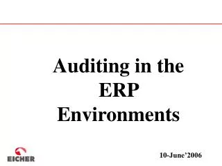 Auditing in the ERP Environments