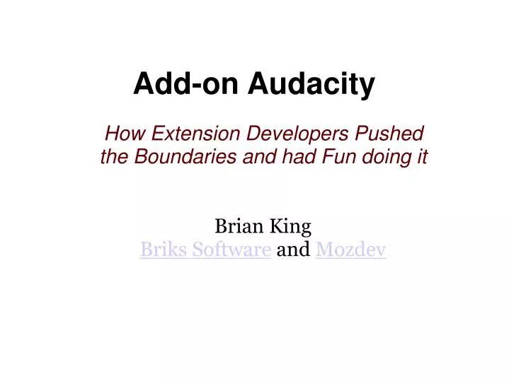 add on audacity