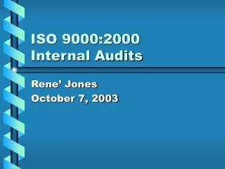 ISO 9000:2000 Internal Audits
