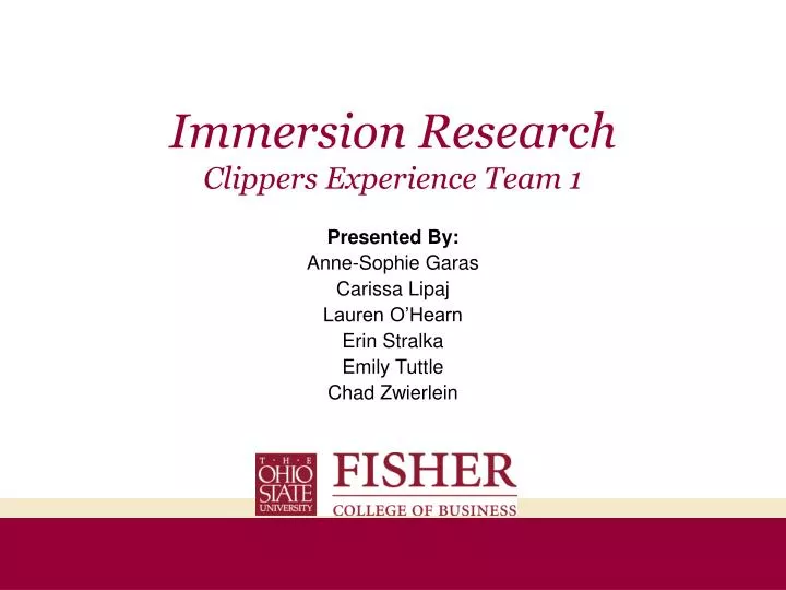 immersion research clippers experience team 1