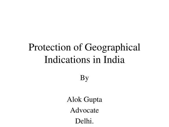 protection of geographical indications in india