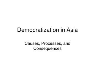 Democratization in Asia