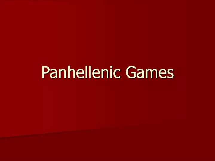 panhellenic games