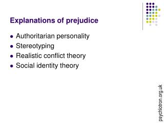 Explanations of prejudice