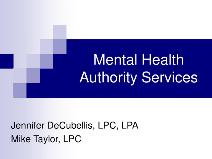 mental health authority services