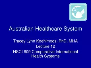 Australian Healthcare System