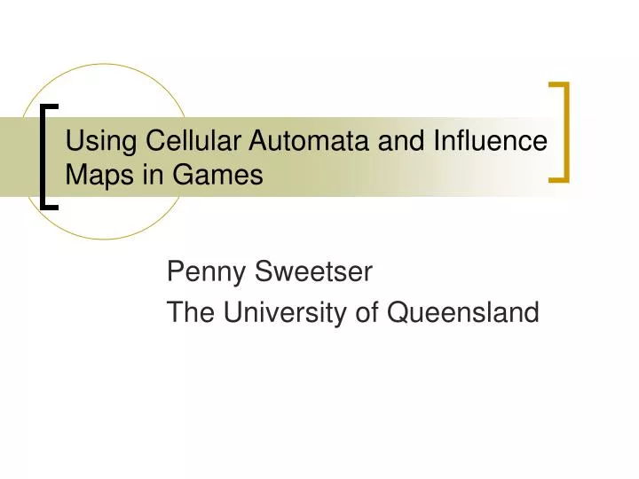 using cellular automata and influence maps in games