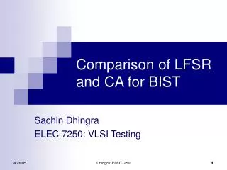 Comparison of LFSR and CA for BIST
