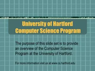 University of Hartford Computer Science Program