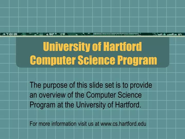 university of hartford computer science program