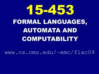 FORMAL LANGUAGES, AUTOMATA AND COMPUTABILITY