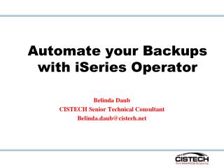 Automate your Backups with iSeries Operator