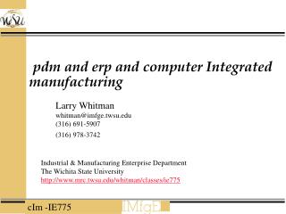 pdm and erp and computer Integrated manufacturing