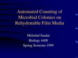 Automated Counting of Microbial Colonies on Rehydratable Film Media