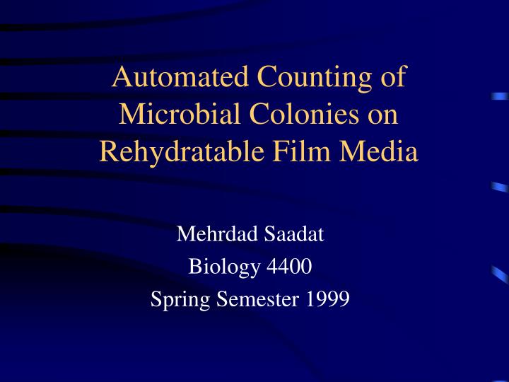 automated counting of microbial colonies on rehydratable film media