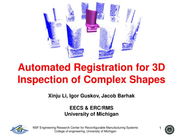 automated registration for 3d inspection of complex shapes