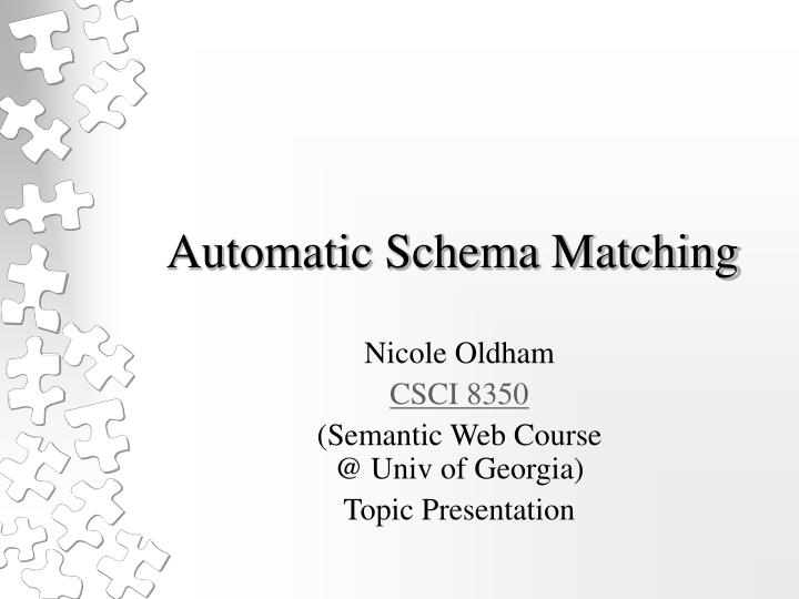 automatic schema matching
