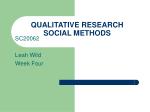 QUALITATIVE RESEARCH SOCIAL METHODS - slide 1