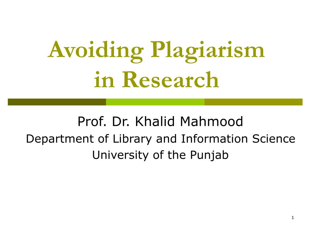 PPT - Avoiding Plagiarism in Research PowerPoint Presentation, free ...