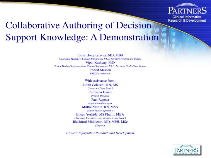 collaborative authoring of decision support knowledge a demonstration