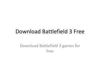 Download Battlefield 3 Free