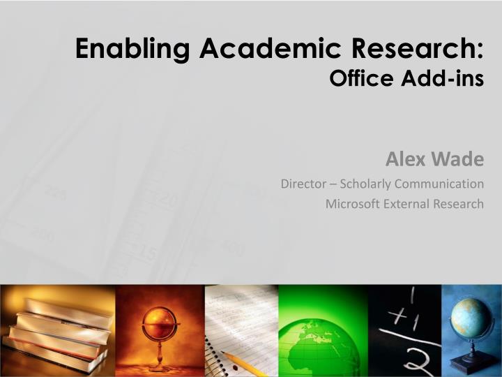 enabling academic research office add ins