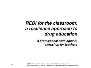 REDI for the classroom: a resilience approach to drug education