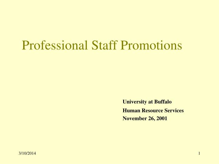 professional staff promotions