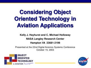 Considering Object Oriented Technology in Aviation Applications
