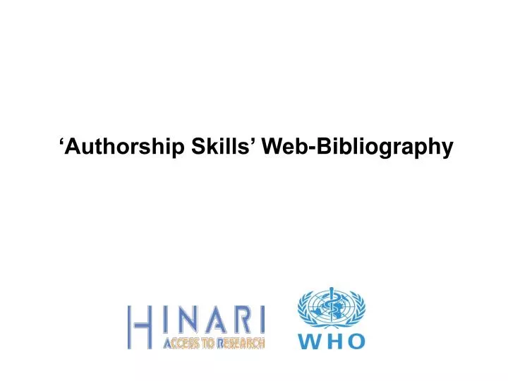 authorship skills web bibliography