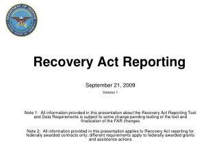 Recovery Act Reporting