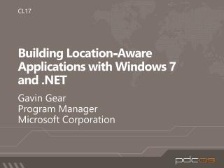 Building Location-Aware Applications with Windows 7 and .NET