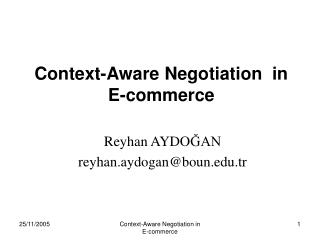 Context-Aware Negotiation in E-commerce