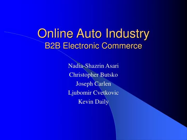 online auto industry b2b electronic commerce