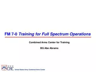 FM 7-0 Training for Full Spectrum Operations