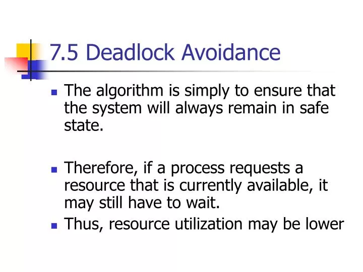 7 5 deadlock avoidance