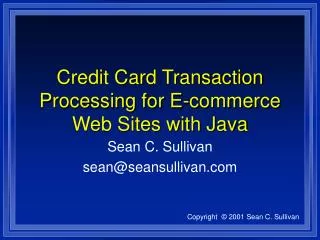 Credit Card Transaction Processing for E-commerce Web Sites with Java