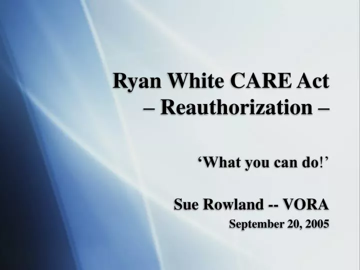 ryan white care act reauthorization