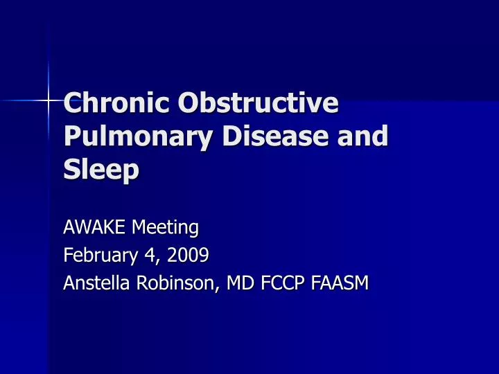 chronic obstructive pulmonary disease and sleep