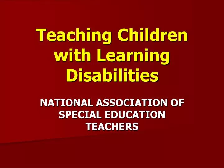 teaching children with learning disabilities