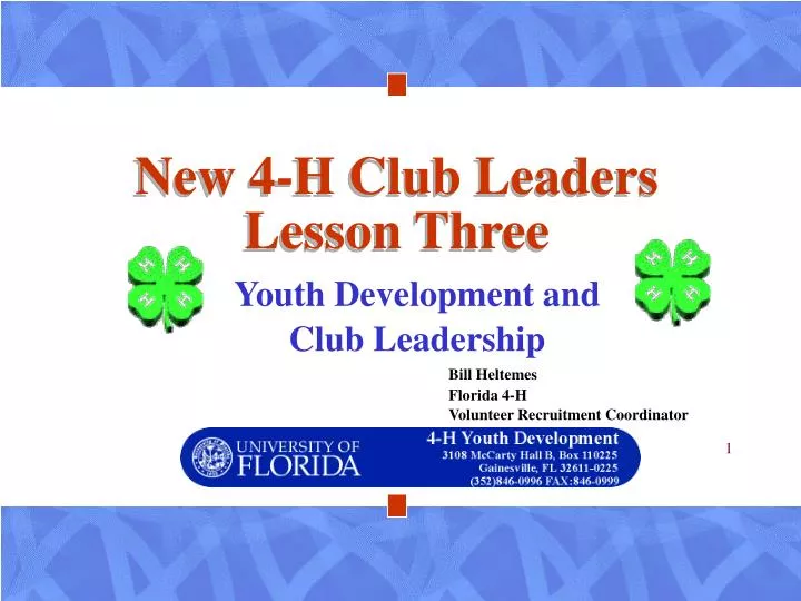 new 4 h club leaders lesson three