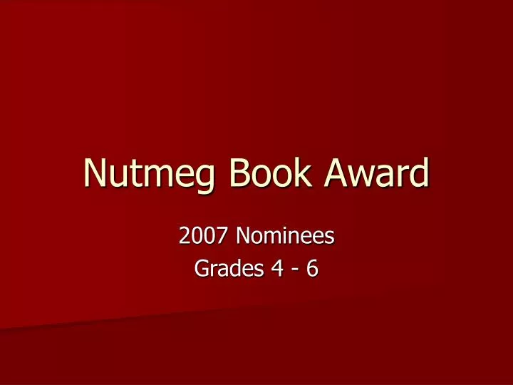 nutmeg book award