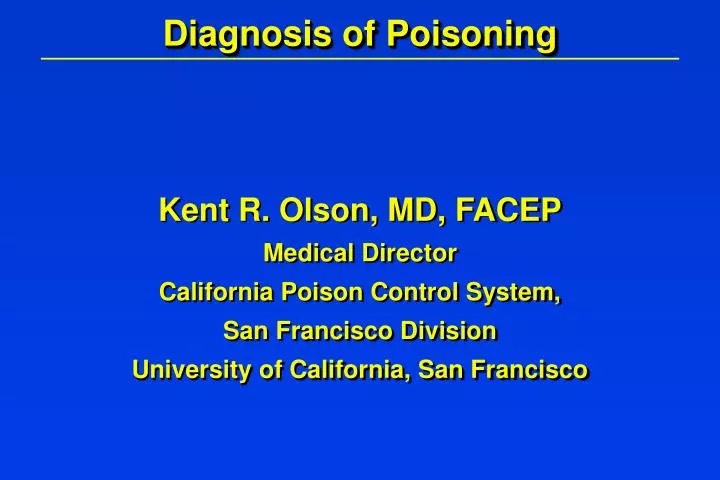 diagnosis of poisoning