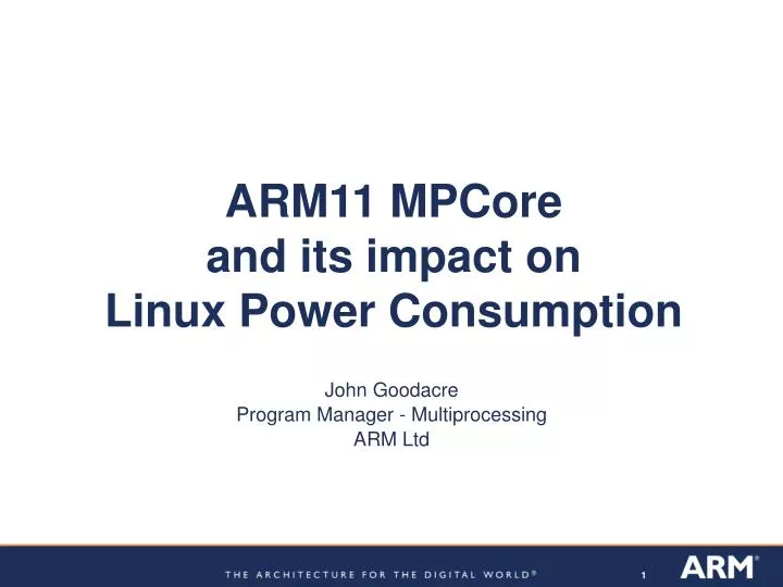 arm11 mpcore and its impact on linux power consumption