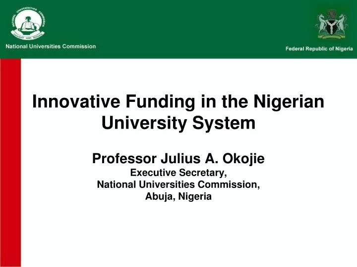 innovative funding in the nigerian university system