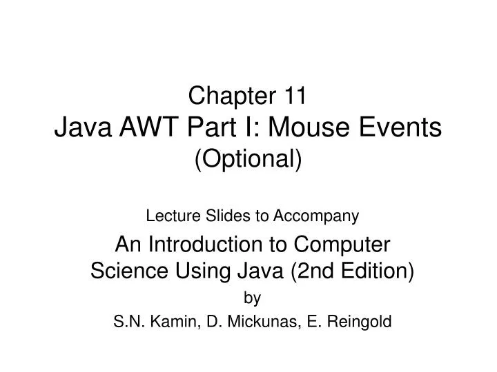 chapter 11 java awt part i mouse events optional