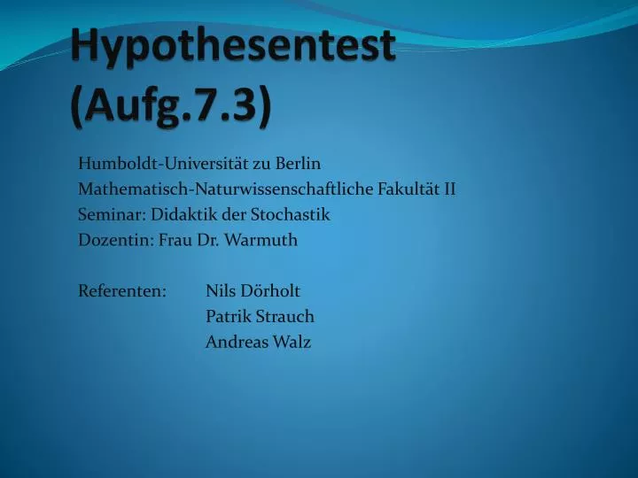 hypothesentest aufg 7 3