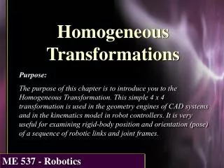 Homogeneous Transformations