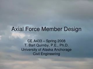 Axial Force Member Design